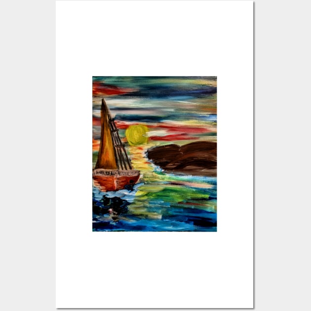 Out sailing by the shore Wall Art by kkartwork